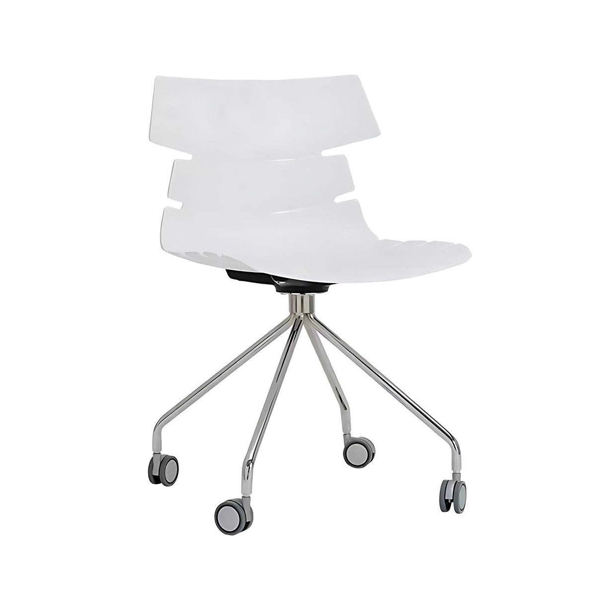 Minimalist Ergonomic Office Chair with Smooth-Rolling Casters & Supportive Backrest