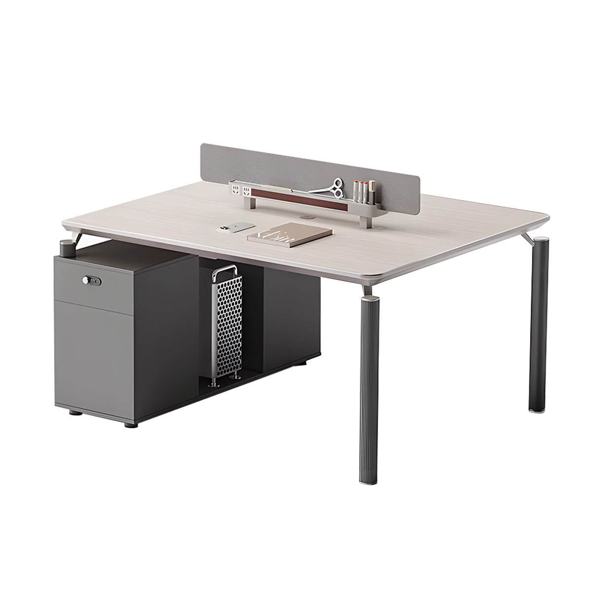 High-End Fashionable Office Desk with Privacy Panels and Sturdy, Practical Legs