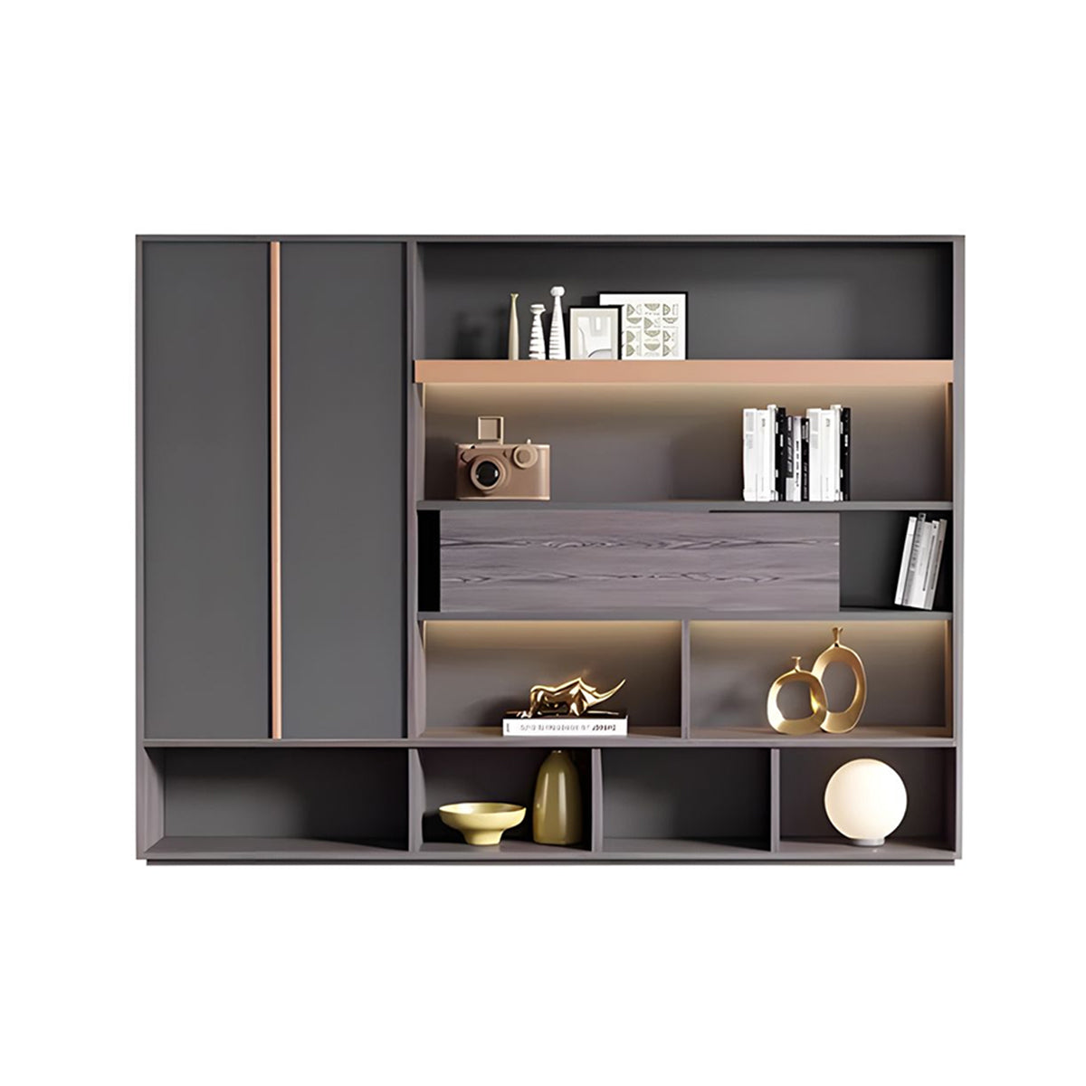 Stylish Storage Cabinet with Sensor Light and Extra-Large Wardrobe