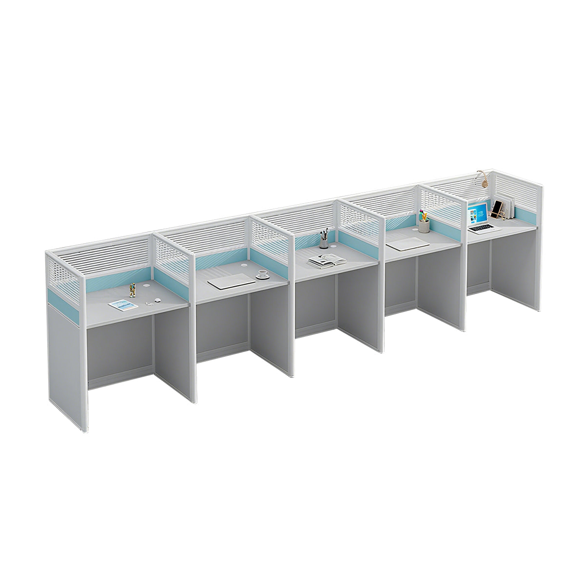 Workstation Desk with Divider Panels Eco-Friendly Sturdy Modular