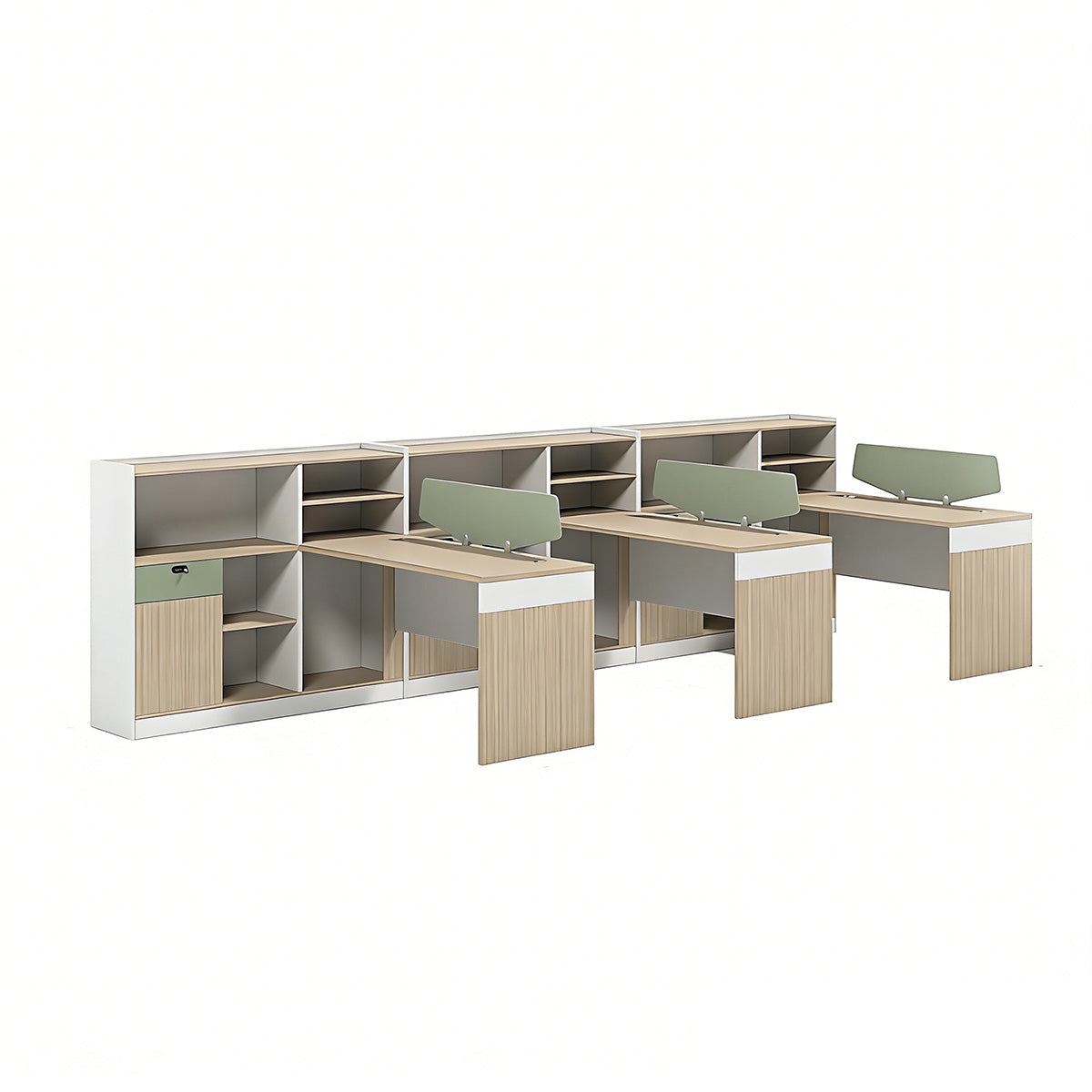 Minimalist Modern Office Desk with Built-In Power Outlets, Ample Side Storage