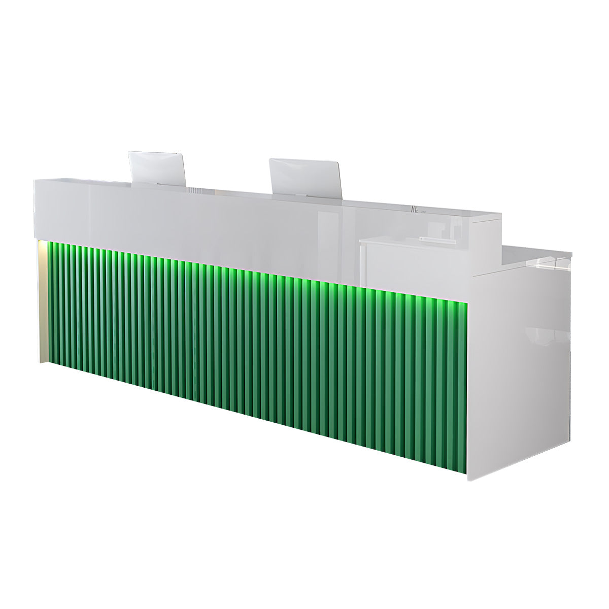 Luxurious Reception Desk with Ample Storage & LED Lights for Office