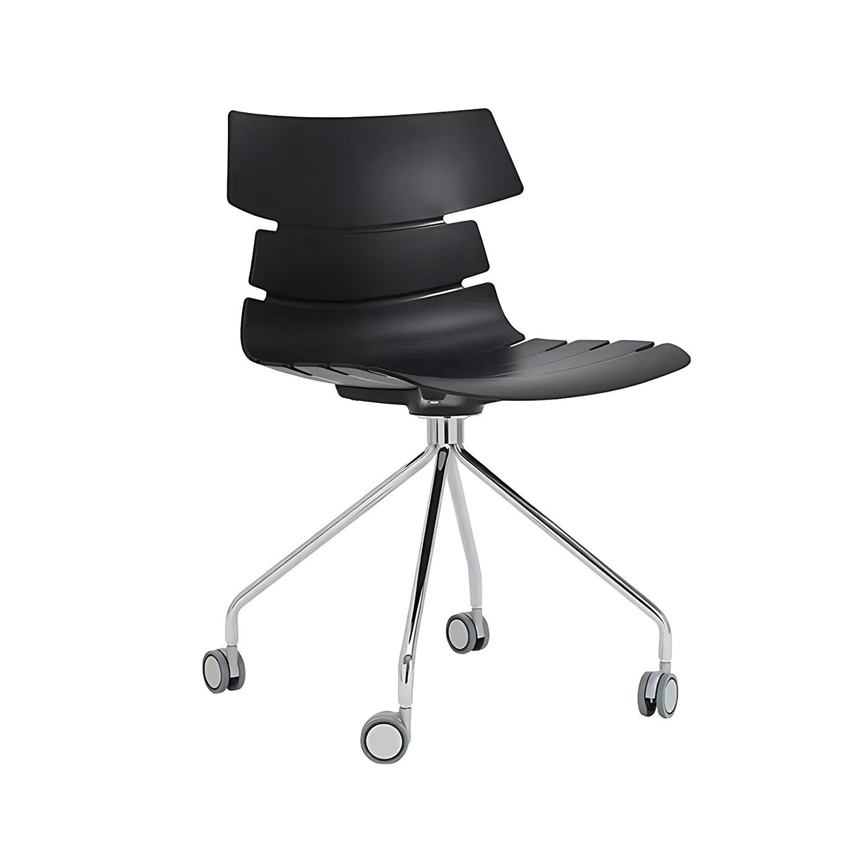 Minimalist Ergonomic Office Chair with Smooth-Rolling Casters & Supportive Backrest