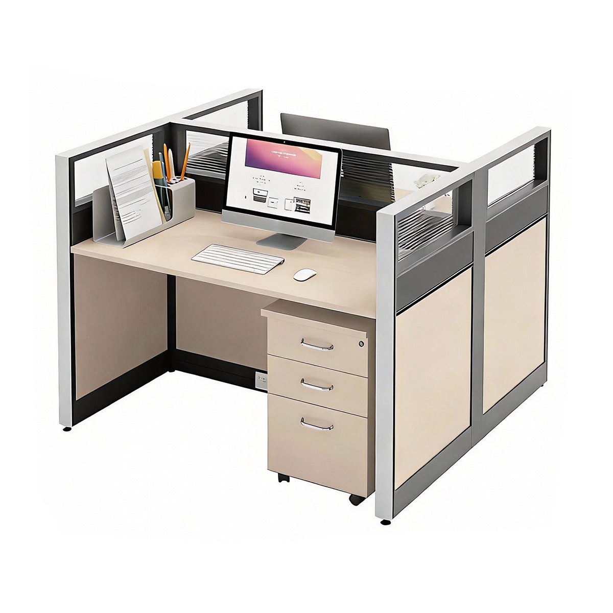 Modern Office Desk with Cable Management for Productive Workspaces