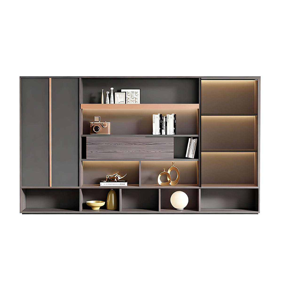 Stylish Storage Cabinet with Sensor Light and Extra-Large Wardrobe