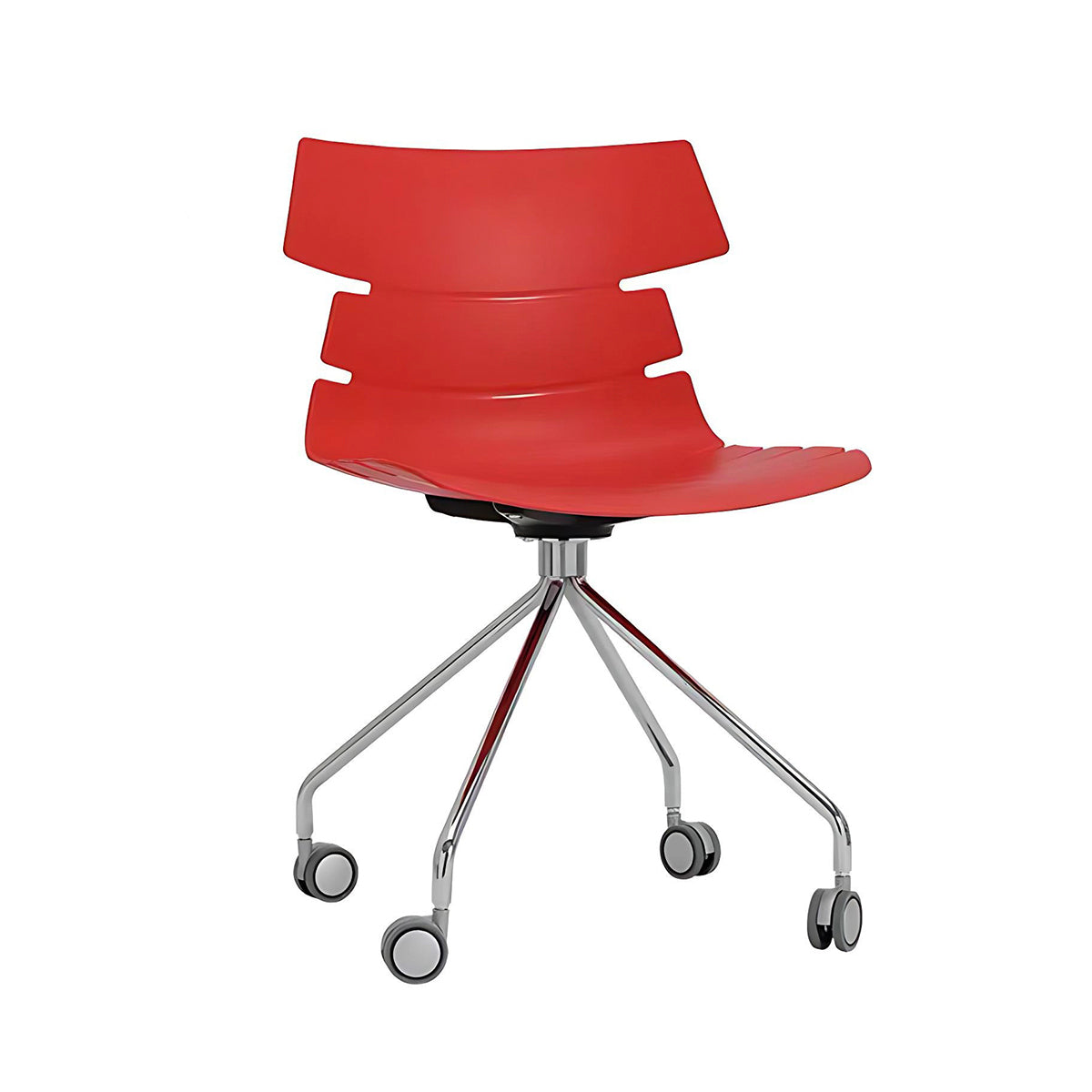 Minimalist Ergonomic Office Chair with Smooth-Rolling Casters & Supportive Backrest