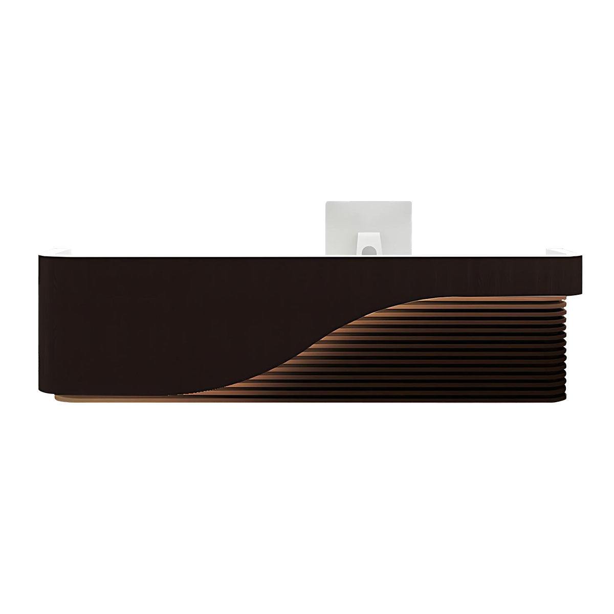 Elegant Minimalist Reception Counter with Spacious Desktop