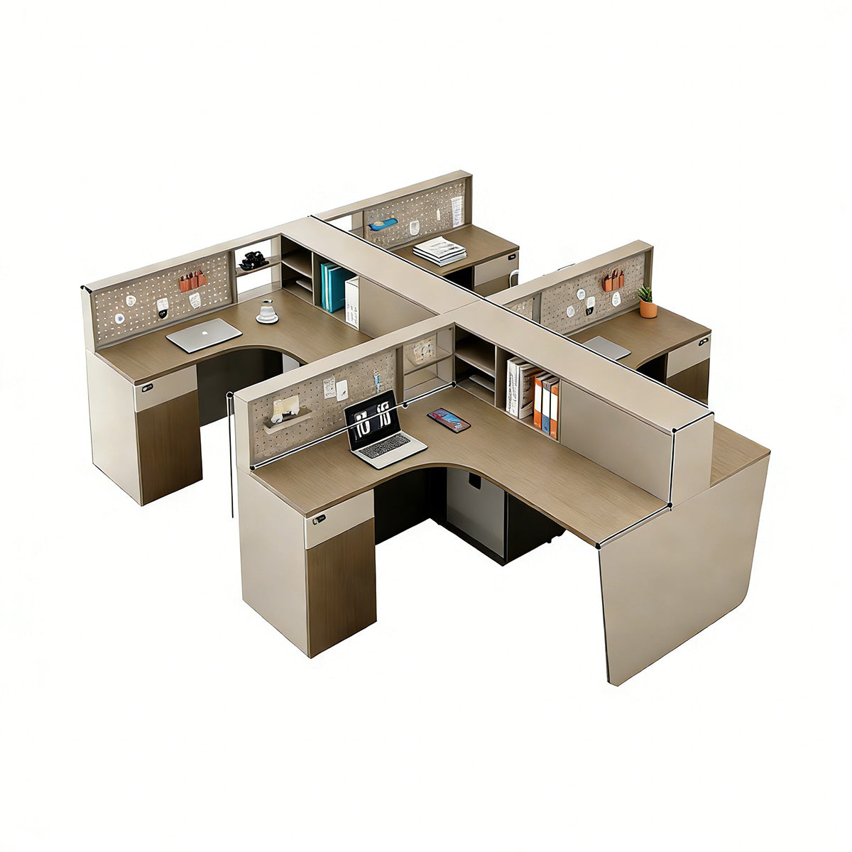 Modern Office Desk with Pegboard & Storage for Organized Workspaces