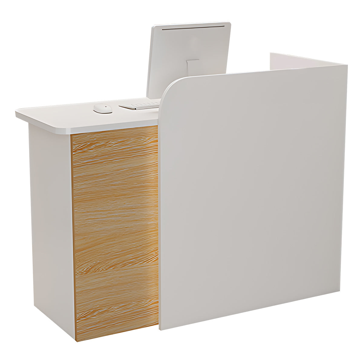 Classic Elegant Reception Desk with Functional Storage Compartments