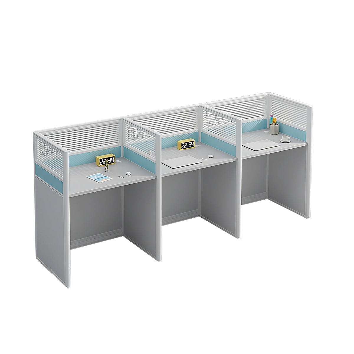 Workstation Desk with Divider Panels Eco-Friendly Sturdy Modular