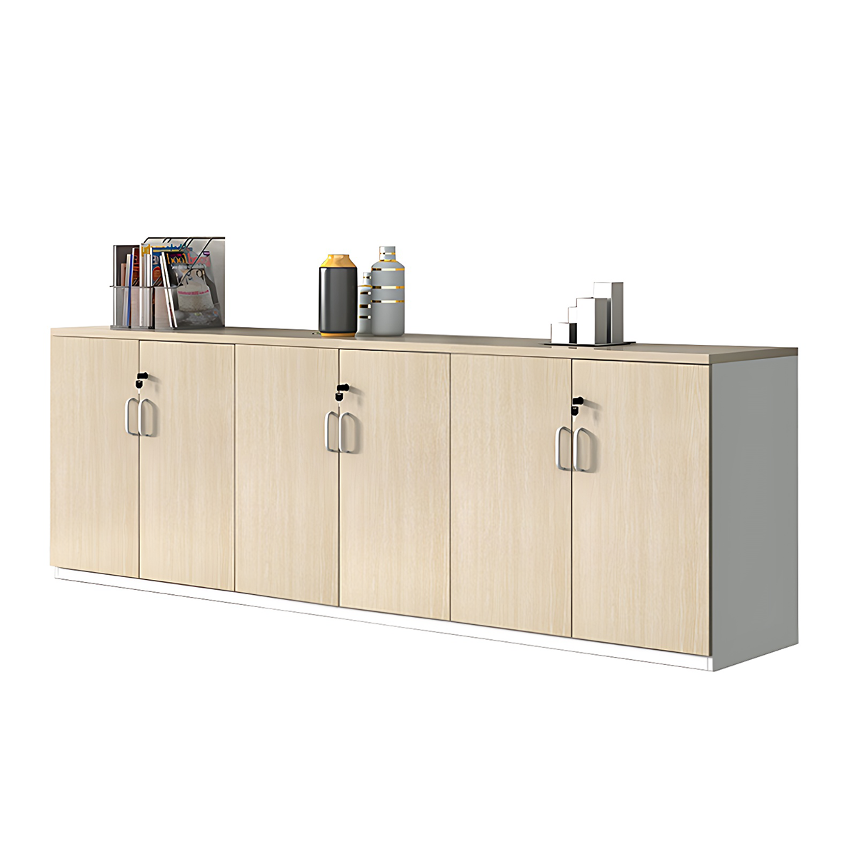 Minimalist Functional Storage Cabinet with Shelves and Drawers