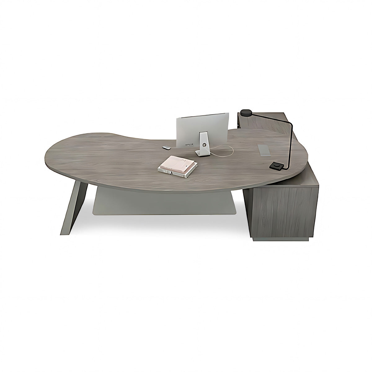 Minimalist and Modern Arc-Shaped CEO Desk