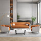 Compact Casual Luxury Business Office Sofa in Genuine Leather, Orange