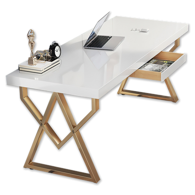 Rectangular Minimalist Office Desk with Unique Legs