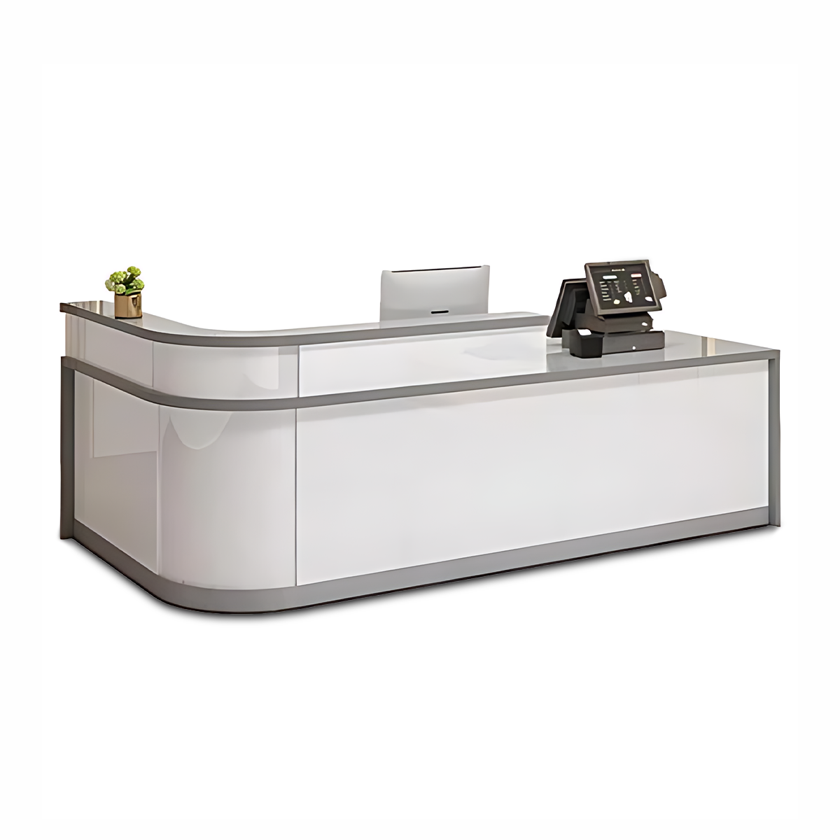 Rectangular Laminate Reception Desk with Filing Cabinet