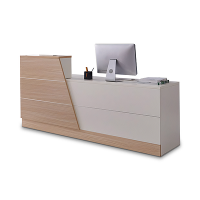 Rectangular Reception Desk With Open Shelves
