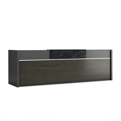 Rectangular Reception Desk in Black Oak Color