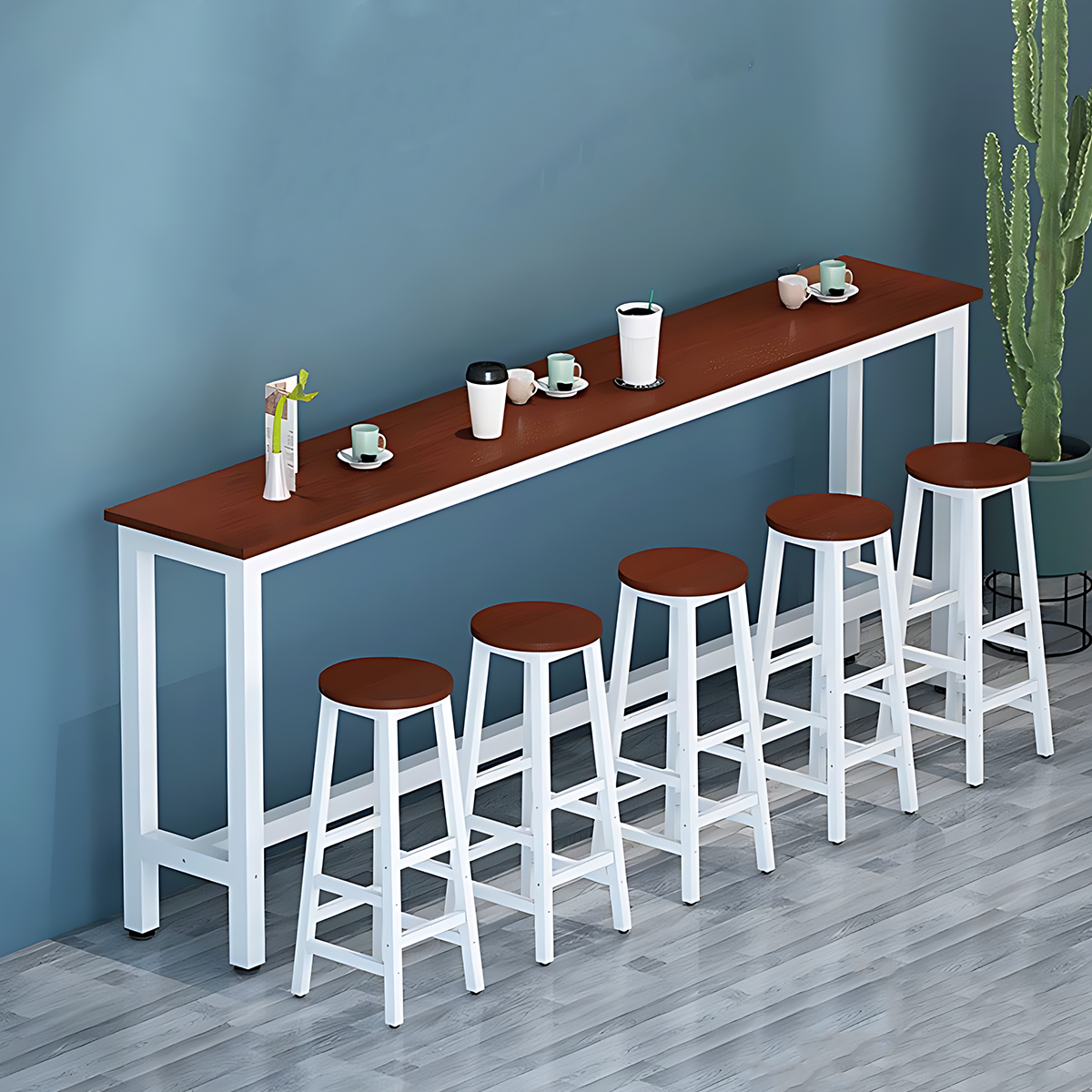 Solid Wood Bar Table Narrow Long Bar Top Table