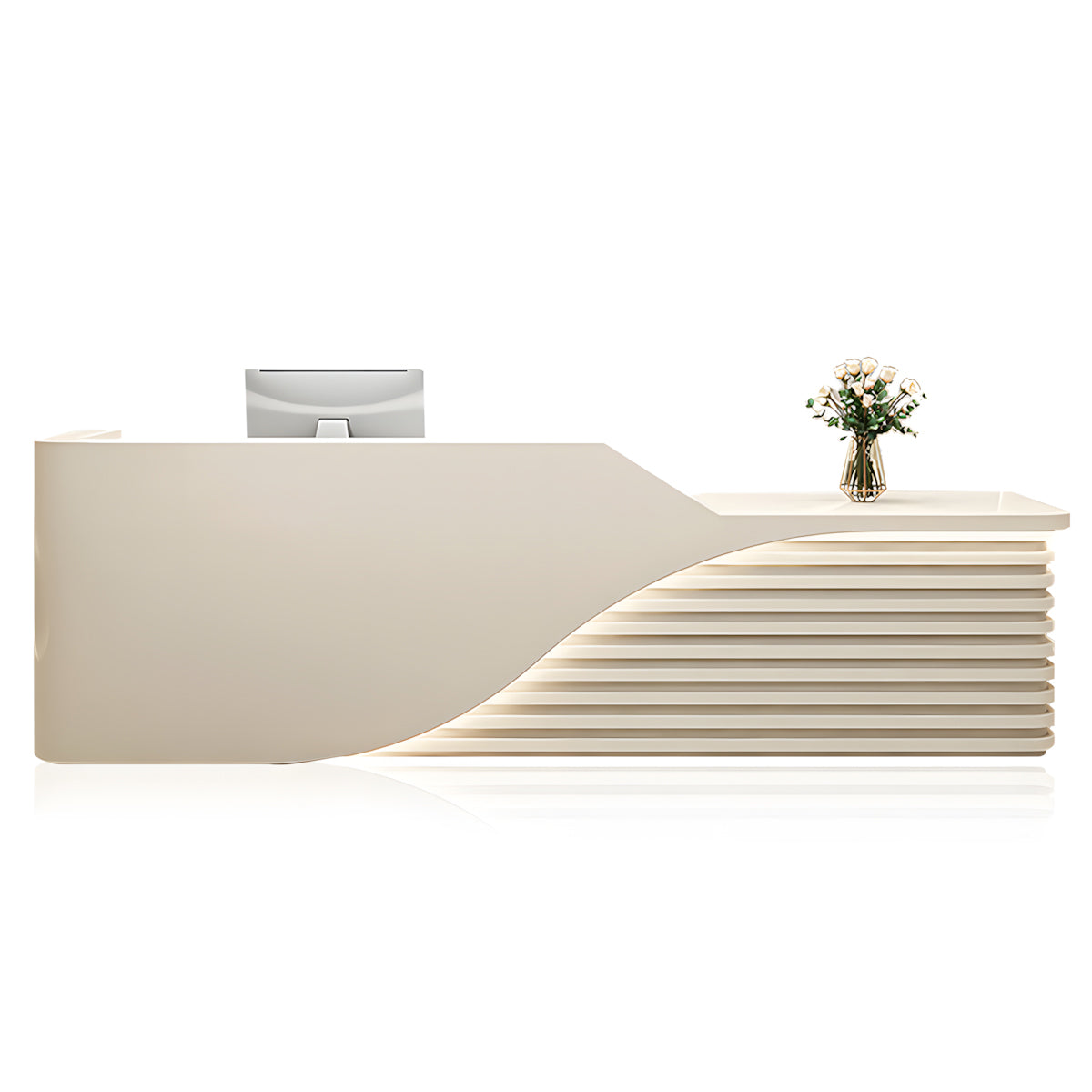 Alt Reception Modern Reception Desk 47–134 in Wide with File Drawers, Transaction ...