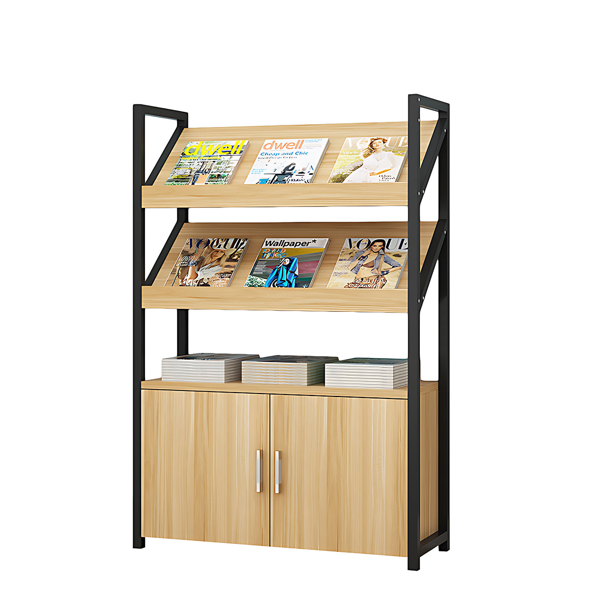 Fashionable Multi-Functional Bookshelf with Sturdy Frame and Large Storage Capacity