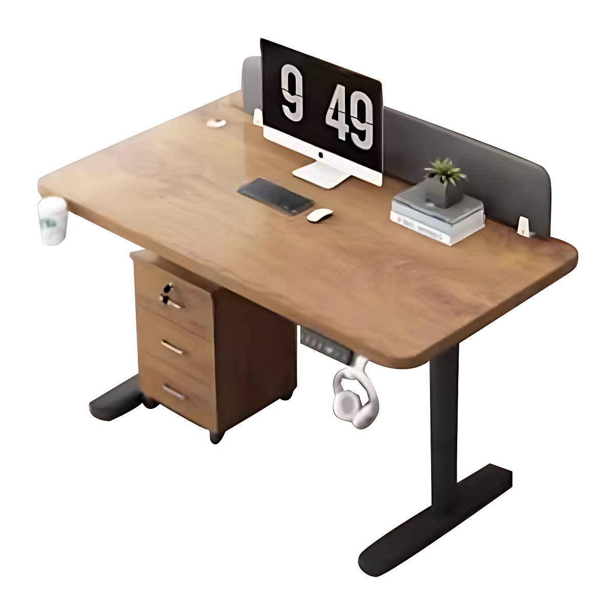 Premium Smart Height Adjustable Desk with Sturdy Steel Frame and Privacy Panel