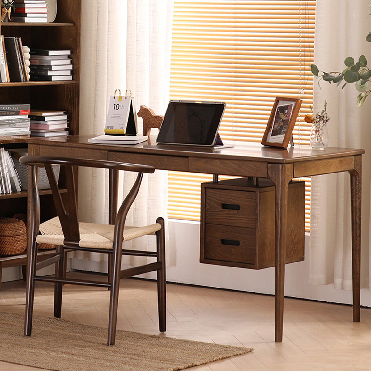 Scandinavian Style Solid Wood Rectangular Office Desk