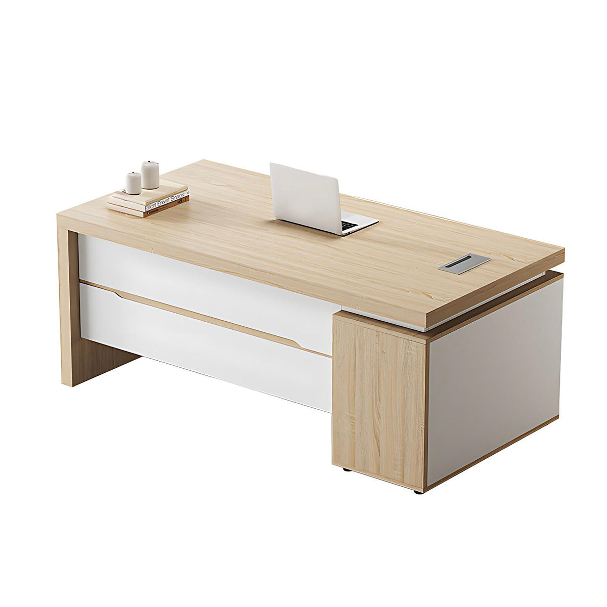 Modern Office Desk with Storage and Cable Management