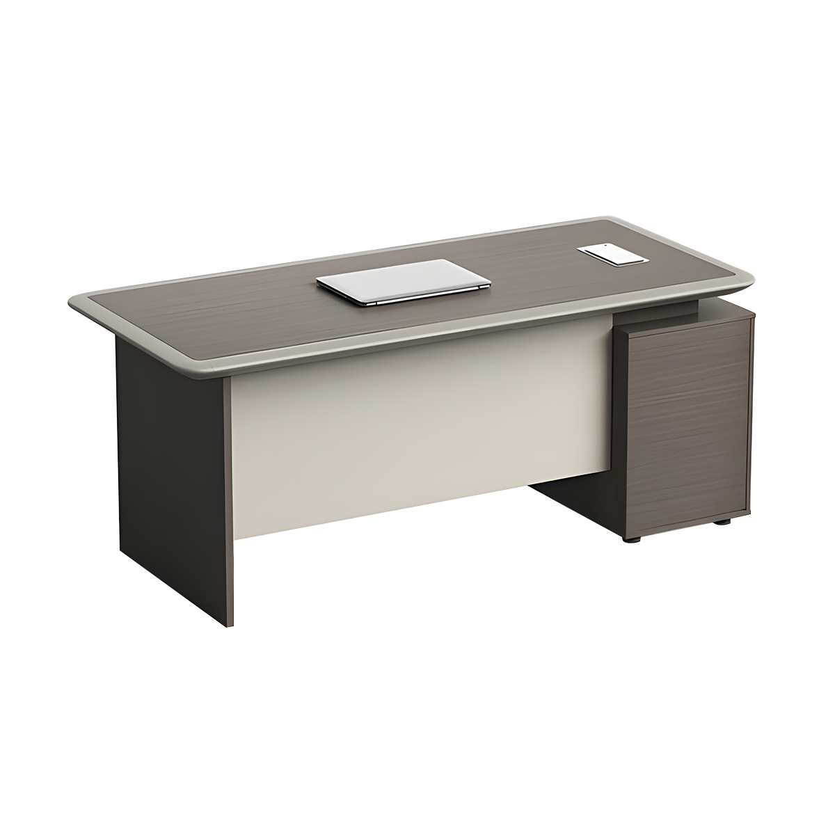 Premium Spacious Office Desk Aluminum Edge Scratch Resistant Lockable Drawers