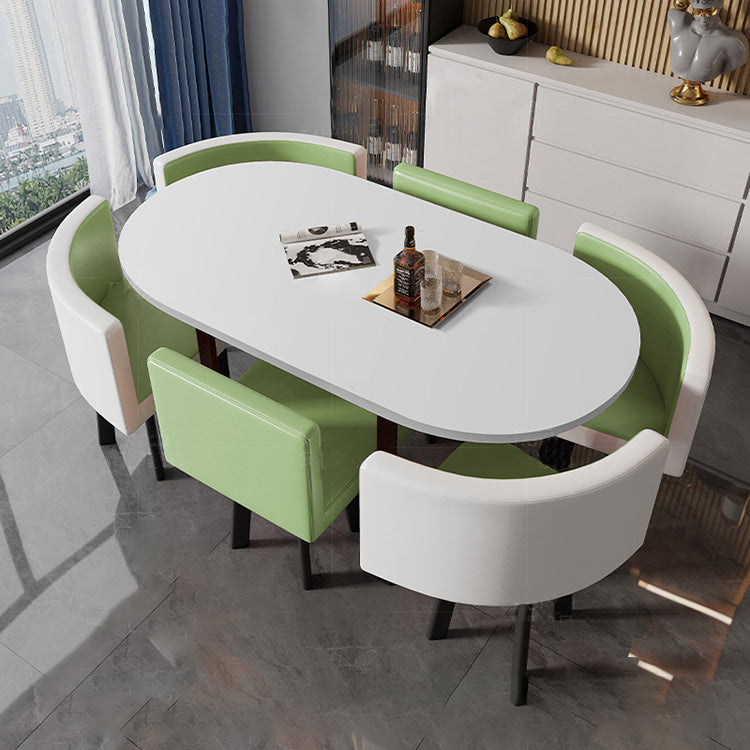 Oval White Conference Table Simple Modern