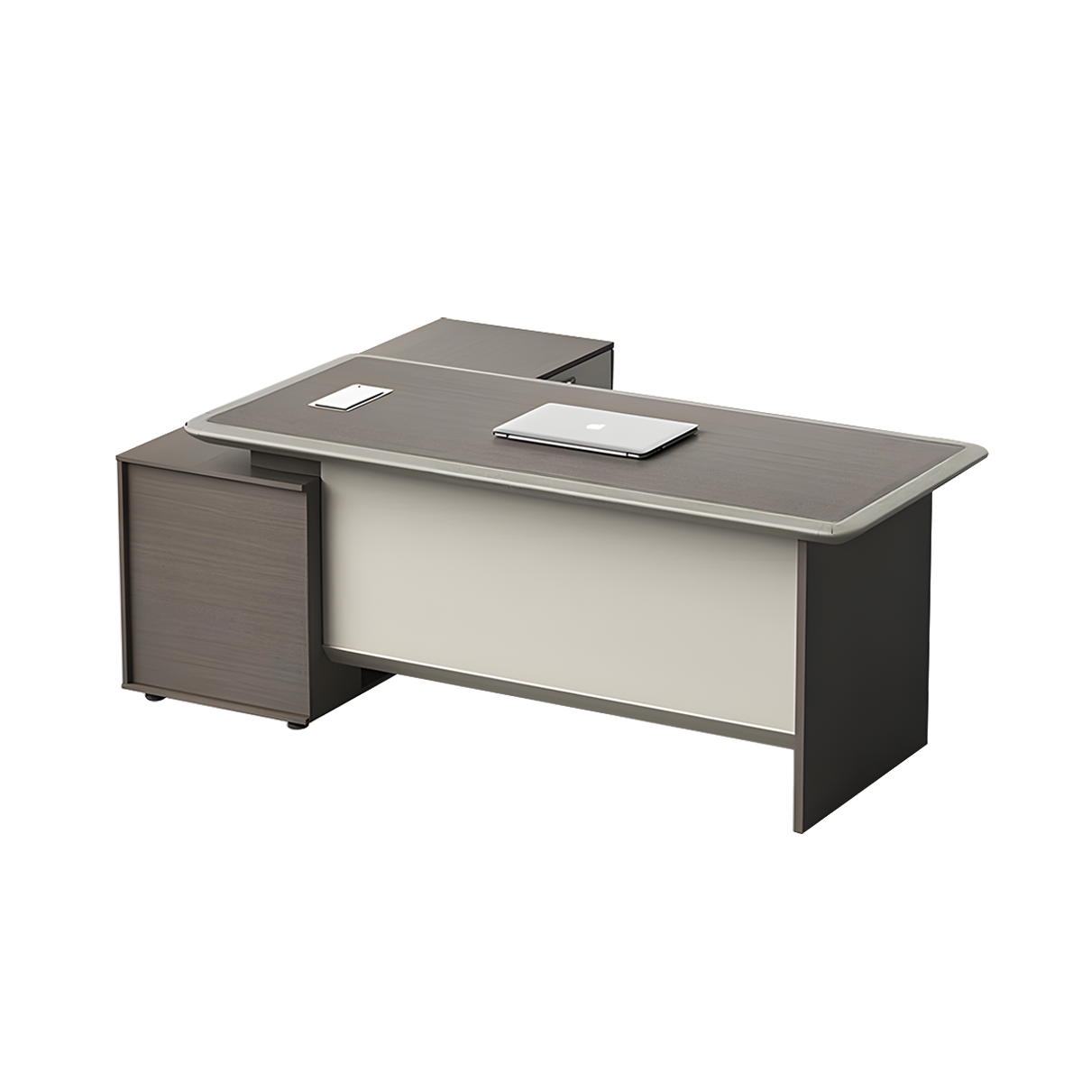 Premium Spacious Office Desk Aluminum Edge Scratch Resistant Lockable Drawers