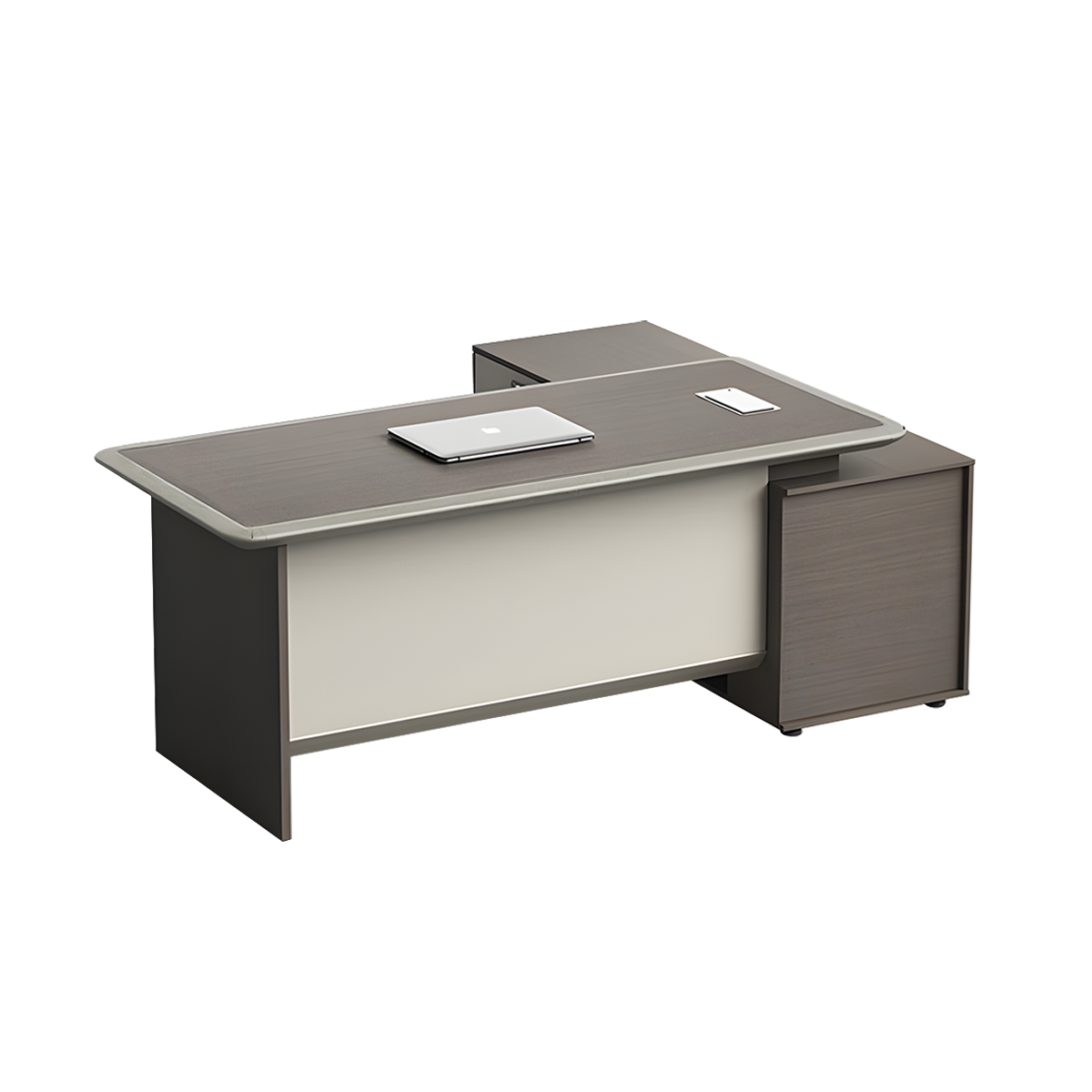 Premium Spacious Office Desk Aluminum Edge Scratch Resistant Lockable Drawers