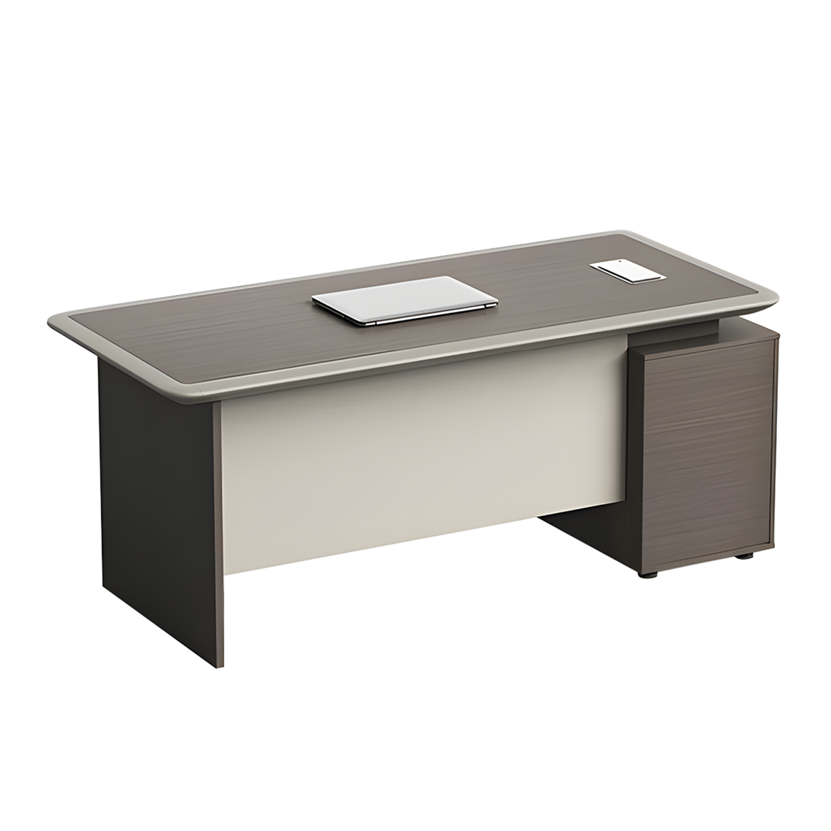 Premium Spacious Office Desk Aluminum Edge Scratch Resistant Lockable Drawers