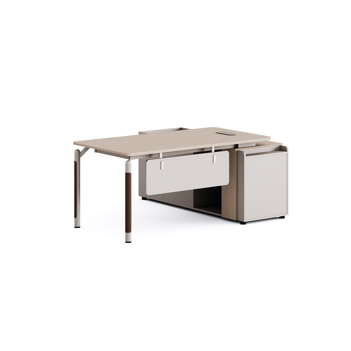 Sleek Executive Desk with Two-Tone Desk Legs