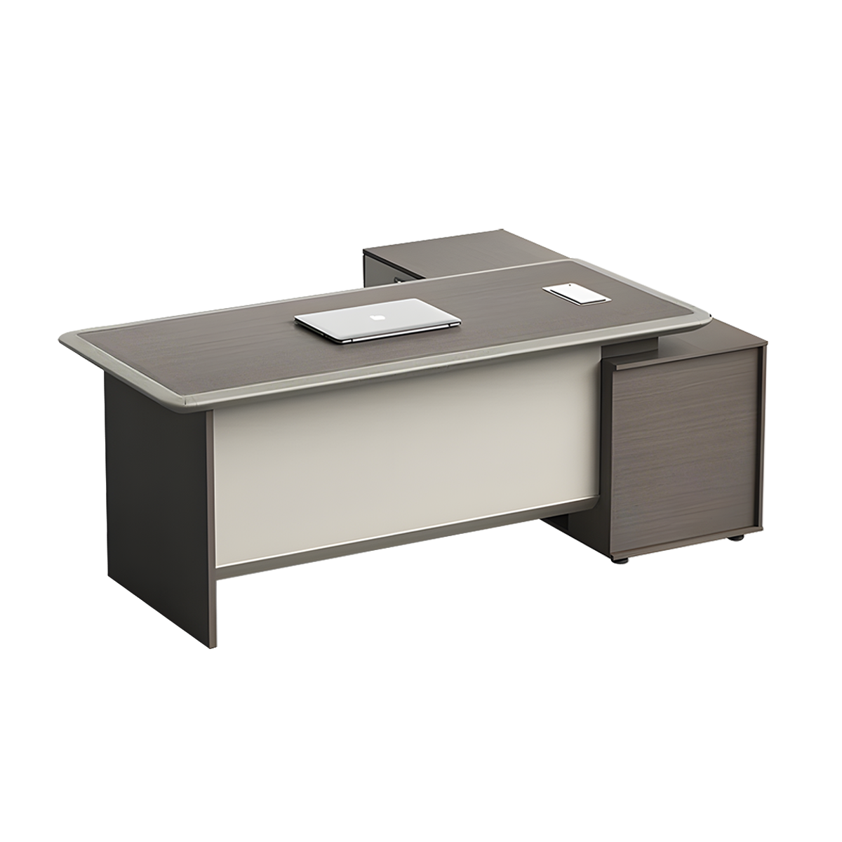 Premium Spacious Office Desk Aluminum Edge Scratch Resistant Lockable Drawers