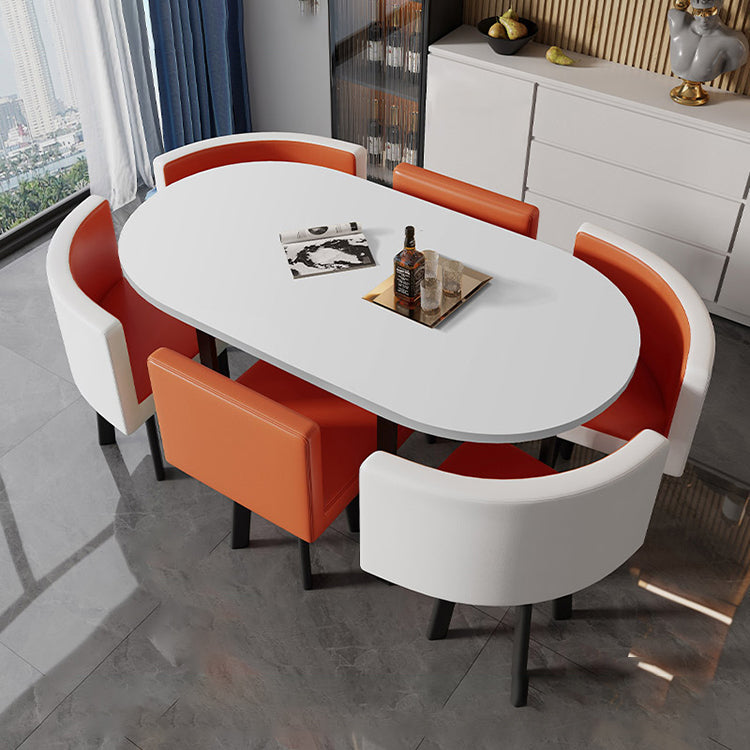 Oval White Conference Table Simple Modern