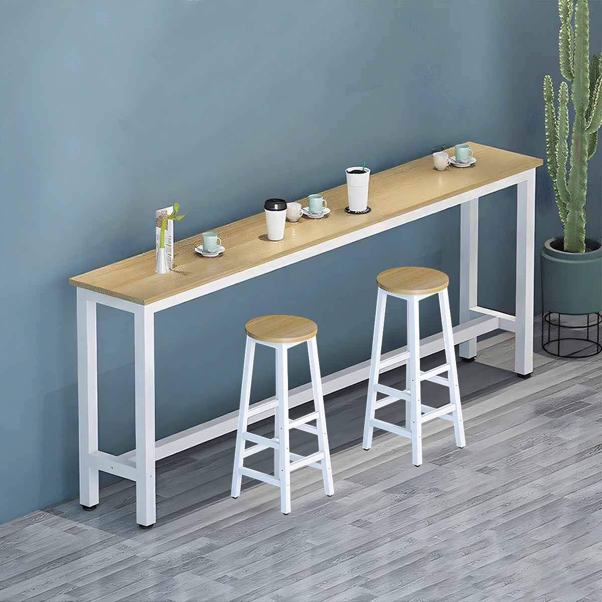 Solid Wood Bar Table Narrow Long Bar Top Table