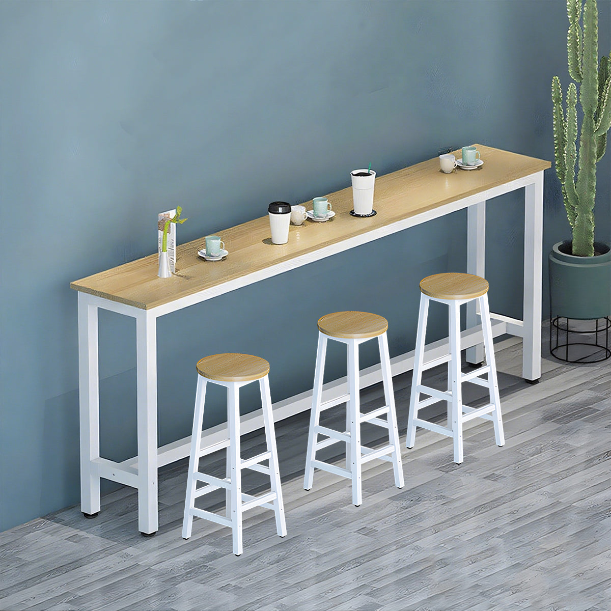 Solid Wood Bar Table Narrow Long Bar Top Table