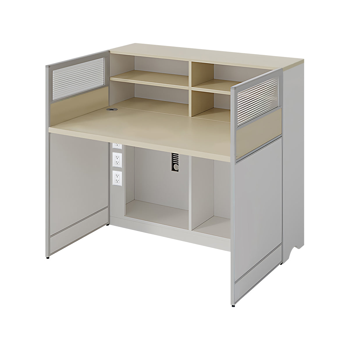 Stylish Ergonomic Office Desk with Semi-Transparent Partition Screen