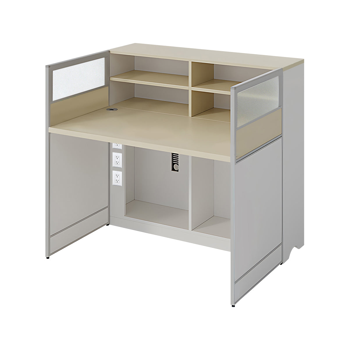 Stylish Ergonomic Office Desk with Semi-Transparent Partition Screen