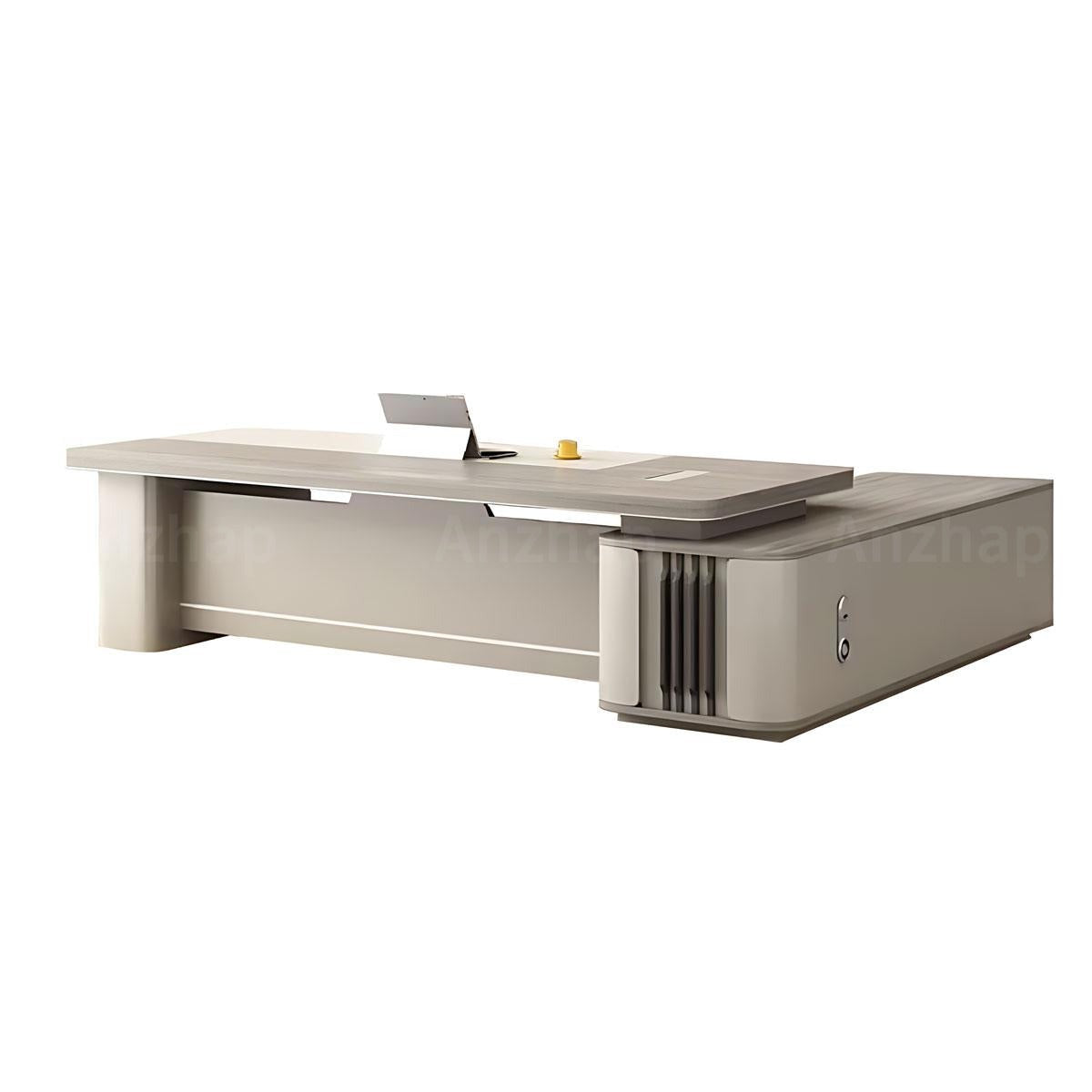 Elegant Stylish Executive Desk with Large Side Cabinet and Ventilation Holes