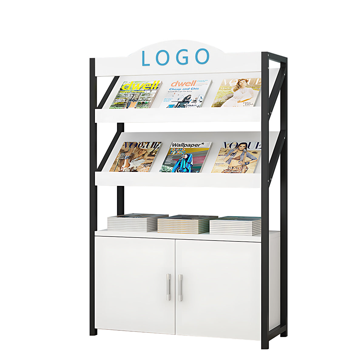 Fashionable Multi-Functional Bookshelf with Sturdy Frame and Large Storage Capacity