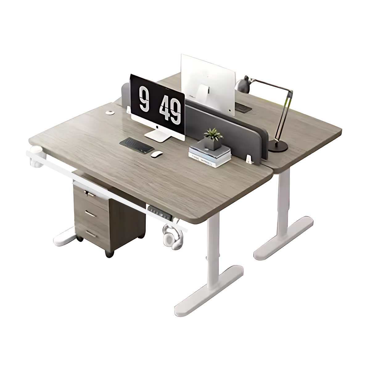 Premium Smart Height Adjustable Desk with Sturdy Steel Frame and Privacy Panel