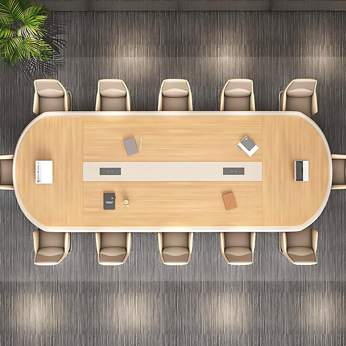 Conference Table with Rounded Edges for Boardroom and Meeting Room