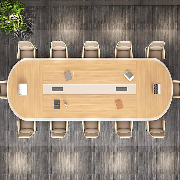 Conference Table with Rounded Edges for Boardroom and Meeting Room – Anzhap