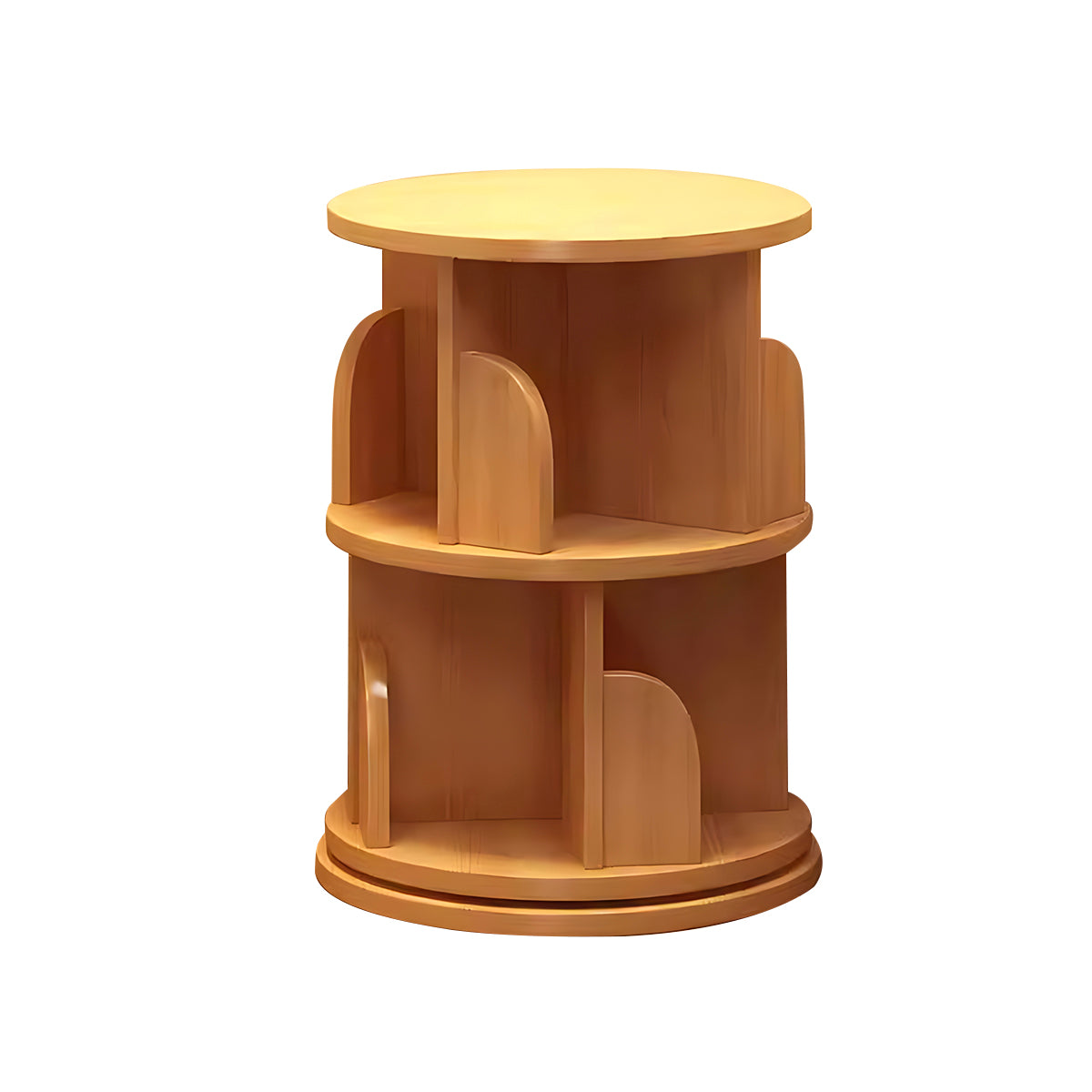 Minimalist Rotating Bookshelf, 360° Rotation, Multi-Layer Storage, Casters