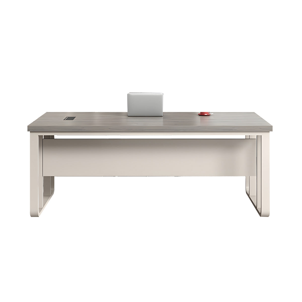 Executive Desk For Work Office Desk With side cabinet For PC With Vent Curtain Board with Wiring BOX