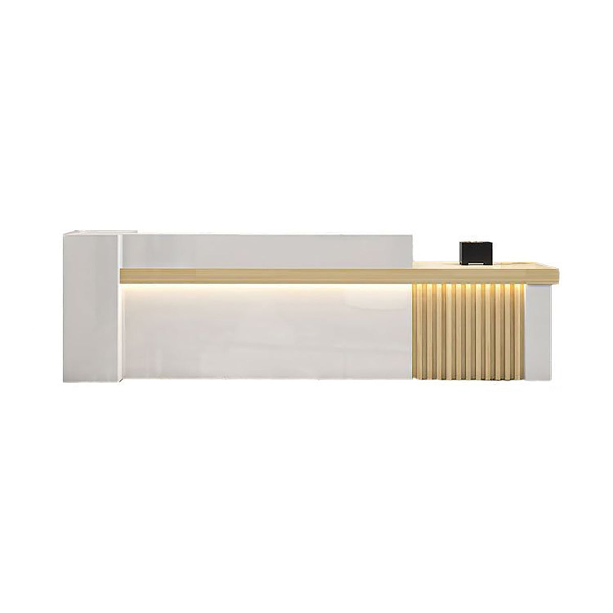Modern Luxury Reception Desk with Counter and Integrated LED Accent Lighting