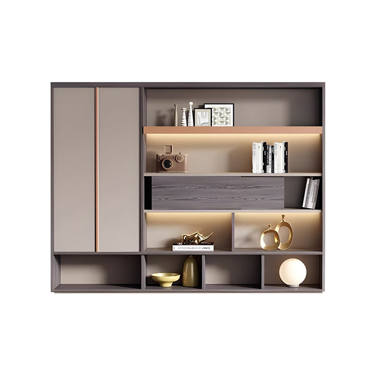 Stylish Storage Cabinet with Sensor Light and Extra-Large Wardrobe