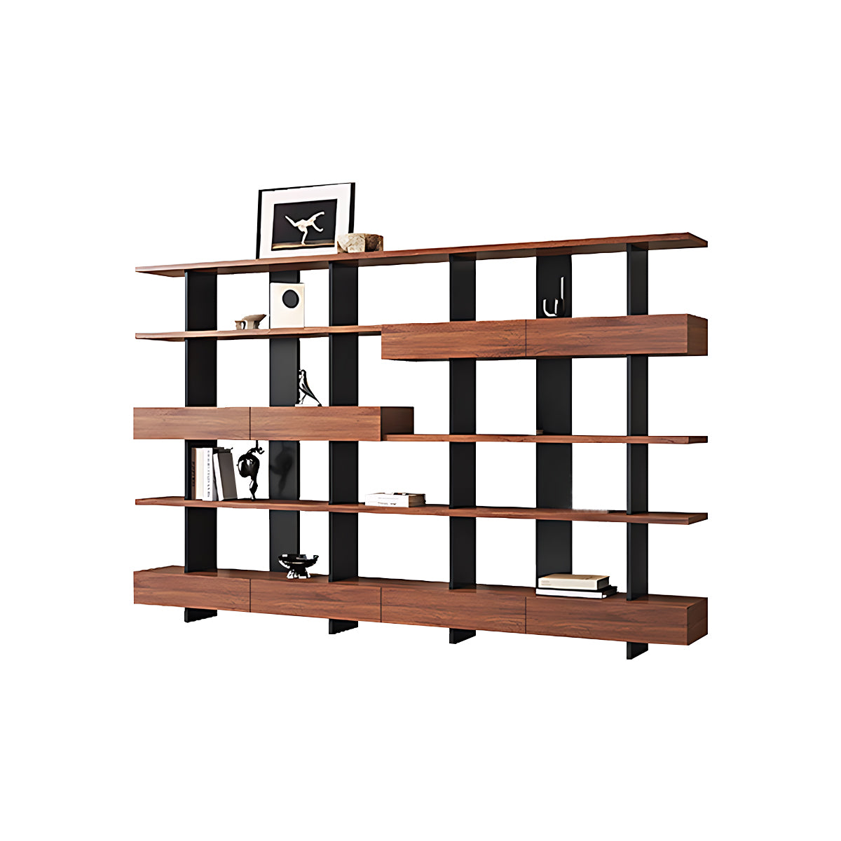 Eco-Friendly Wooden Bookshelf, Modern Storage with Multi-Layer Shelves