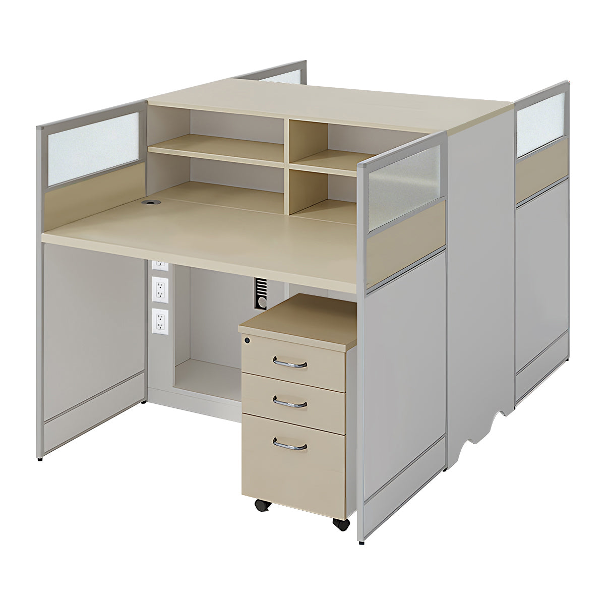 Stylish Ergonomic Office Desk with Semi-Transparent Partition Screen